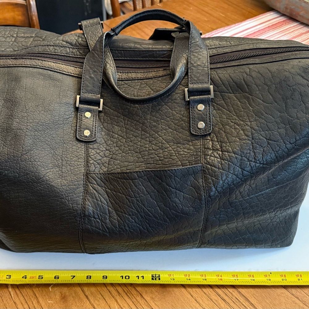 Kenneth Cole Reaction Black Duffel Bag with Textured Leather